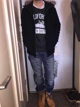 「The DUFFER of ST.GEORGE（ザダファーオブセントジョージ）のアイテム（その他アウター）」を使った、shimotoさん（メンズ・164cm）の冬コーディネート