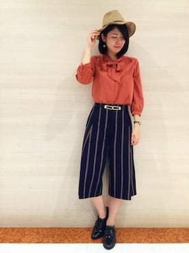 「ボウタイ」｜ｍｉｙｕさん（レディース・161cm）の秋コーディネート