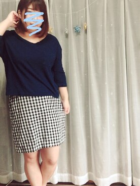 「SM2（エスエムツー）のアイテム（Tシャツ/カットソー、ブルー系）」を使った、mcnskさん（レディース・162cm）の秋コーディネート