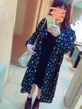 「Re-Jのアイテム（ワンピース、ブルー系）」を使った、mcnskさん（レディース・162cm）の春コーディネート