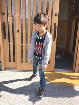「チャンピオン パーカー」｜myumyuｰｰ。さん（キッズ・90cm）の春コーディネート