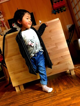 「ohana（オハナ）のアイテム」を使った、myumyuｰｰ。さん（キッズ・90cm）の春コーディネート