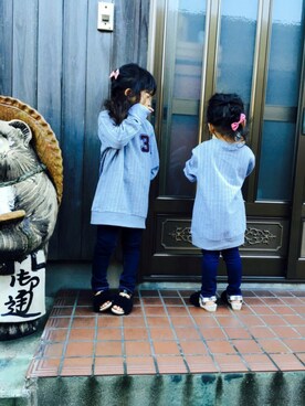 「handmade」｜「アイテム（スウェット）」を使った、myumyuｰｰ。さん（キッズ・90cm）の秋コーディネート