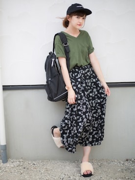 「marimekko（マリメッコ）のアイテム」を使った、プチプラのあやさん（レディース・167cm）の夏コーディネート