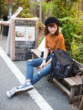 「カットオフ」｜「アイテム（その他）」を使った、プチプラのあやさん（レディース・167cm）の秋コーディネート