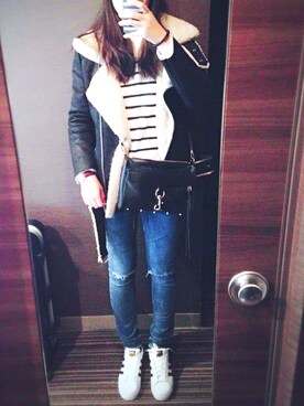 「spring」｜「アイテム（ダッフルコート）」を使った、Kさん（レディース・174cm）の春コーディネート