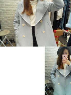 「アイテム（アナログ腕時計、ピンク系）」を使った、tszchingさん（レディース・163cm）の冬コーディネート