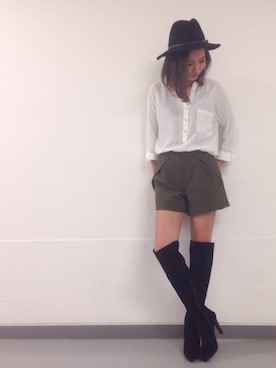 「31 Sons de mode（トランテアン　ソン　ドゥ　モード）のアイテム（帽子）」を使った、しみおさん（レディース・160cm）の夏コーディネート