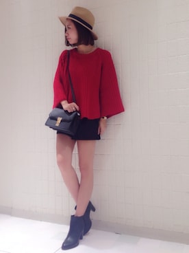 「31 Sons de mode（トランテアン　ソン　ドゥ　モード）のアイテム（帽子）」を使った、しみおさん（レディース・160cm）の秋コーディネート