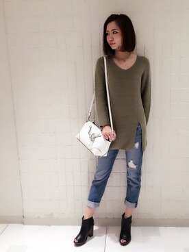 「31 Sons de mode（トランテアン　ソン　ドゥ　モード）のアイテム（ブーティ）」を使った、しみおさん（レディース・160cm）の冬コーディネート