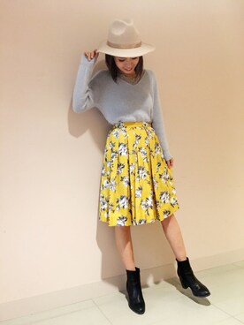 「31 Sons de mode（トランテアン　ソン　ドゥ　モード）のアイテム（帽子）」を使った、しみおさん（レディース・160cm）の秋コーディネート