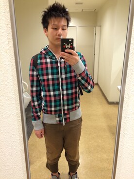「Jungle Storm（ジャングルストーム）のアイテム（パンツ）」を使った、W⃝A⃝K⃝K⃝Y⃝さん（メンズ・167cm）の秋コーディネート