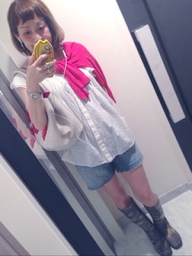 「キュロット」｜「アイテム（レインシューズ）」を使った、のんさん（レディース・158cm）の夏コーディネート