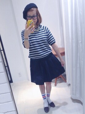 「Rubyrivet（ルビーリベット）のアイテム（トップス）」を使った、のんさん（レディース・158cm）の秋コーディネート