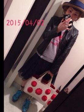 「MINIMUM（ミニマム）のアイテム（帽子）」を使った、のんさん（レディース・158cm）の春コーディネート