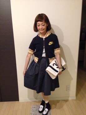 「Rubyrivet（ルビーリベット）のアイテム（スカート）」を使った、のんさん（レディース・158cm）の春コーディネート