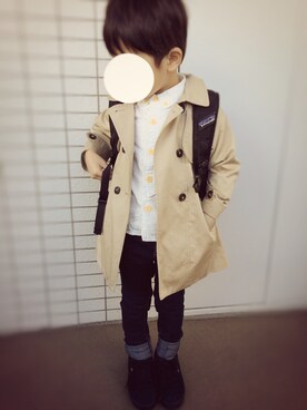 「5歳」｜「アイテム（トレンチコート）」を使った、Y・Kさん（キッズ・100cm）の秋コーディネート