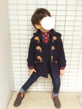 「MIKI HOUSE（ミキハウス）のアイテム（ダッフルコート）」を使った、Y・Kさん（キッズ・100cm）の秋コーディネート