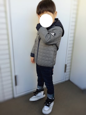 「PETIT BATEAU（プチバトー）のアイテム（ダウンジャケット/コート）」を使った、Y・Kさん（キッズ・100cm）の冬コーディネート