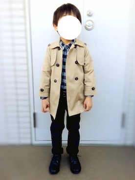 「5歳」｜「アイテム（トレンチコート）」を使った、Y・Kさん（キッズ・110cm）の春コーディネート