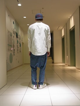 「JULIEN DAVID（ジュリエンデビッド）のアイテム（帽子）」を使った、フジモトショウさん（メンズ・174cm）の春コーディネート