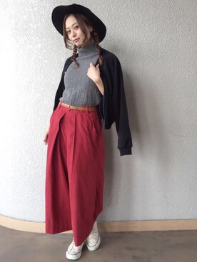 「ENVYM（アンビー）のアイテム（ノーカラージャケット）」を使った、maiさん（レディース・161cm）の秋コーディネート