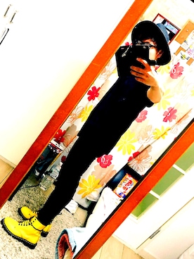 「PUNYUS（プニュズ）のアイテム（帽子）」を使った、スニさん👟さん（メンズ・170cm）の春コーディネート