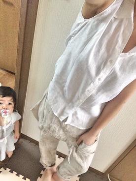 「フラワープリント」｜「アイテム（サロペット/オーバーオール）」を使った、yukieさん（レディース・162cm）の夏コーディネート