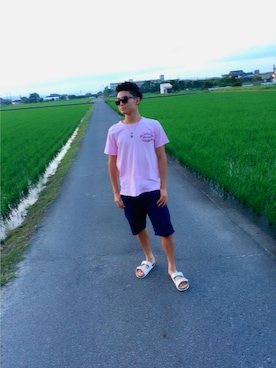 「BIRKENSTOCK（ビルケンシュトック）の＜BIRKENSTOCK（ビルケンシュトック）＞ ARIZONA BIRKOFLOR/サンダル¨ ◆（サンダル）」を使った、KODAIさん（メンズ・172cm）の夏コーディネート