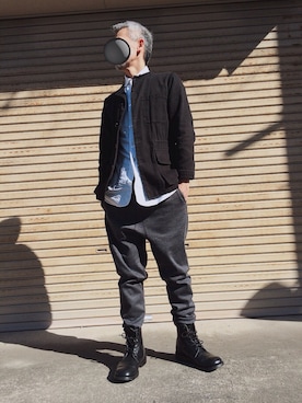 「BLACK FLEECE（ブラックフリース　ブルックスブラザーズ）のアイテム」を使った、さんぱつ屋さんさん（メンズ・170cm）の春コーディネート