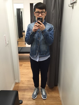 「PULL&BEAR（プルアンドベア）のアイテム（デニムジャケット）」を使った、祥子Reasonliさん（メンズ・171cm）の夏コーディネート