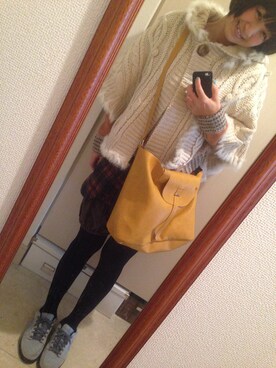 「FRAPBOIS」｜「アイテム（ポンチョ）」を使った、ナオさん（レディース・162cm）の冬コーディネート