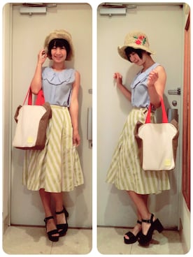 「ricori（リコリ）のアイテム」を使った、ナオさん（レディース・162cm）の夏コーディネート