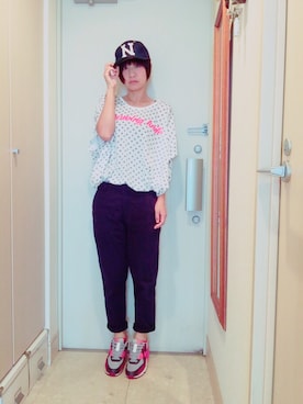 「JACKROSE（ジャックローズ）のアイテム（キャップ）」を使った、ナオさん（レディース・162cm）の夏コーディネート