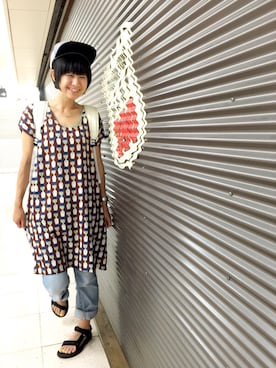 「FLASH REPORT（フラッシュリポート）のアイテム（バッグ）」を使った、ナオさん（レディース・162cm）の夏コーディネート