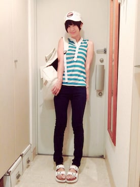 「FLASH REPORT（フラッシュリポート）のアイテム（バッグ）」を使った、ナオさん（レディース・162cm）の夏コーディネート