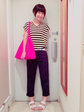 「ウエストイン」｜「アイテム（ワンピース/ドレス）」を使った、ナオさん（レディース・162cm）の夏コーディネート