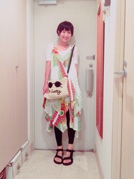 「ricori（リコリ）のアイテム」を使った、ナオさん（レディース・162cm）の夏コーディネート