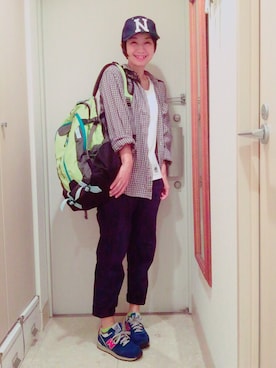 「JACKROSE（ジャックローズ）のアイテム（キャップ）」を使った、ナオさん（レディース・162cm）の秋コーディネート