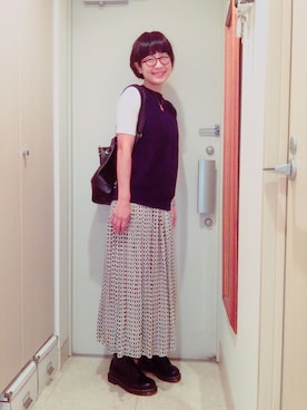 「atmos/atmos girls（アトモスアトモスガール）のDr.Martens 1490 10HOLE BOOTS [ドクターマーチン 1490 10ホール　ブーツ]（ブーツ）」を使った、ナオさん（レディース・162cm）の秋コーディネート