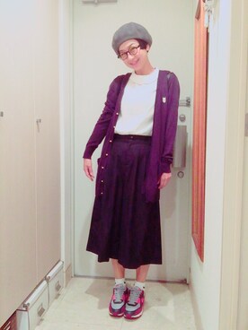 「AIR MAX」｜「アイテム（ハンチング/ベレー帽）」を使った、ナオさん（レディース・162cm）の秋コーディネート