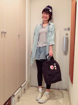 「Simplicite（サンプリシテ）のアイテム（シャツワンピース）」を使った、ナオさん（レディース・162cm）の春コーディネート