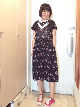 「ricori（リコリ）のアイテム」を使った、ナオさん（レディース・162cm）の夏コーディネート