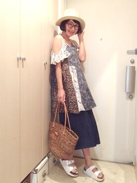 「ricori（リコリ）のアイテム」を使った、ナオさん（レディース・162cm）の夏コーディネート