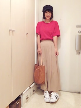 「スカーチョ」｜「アイテム（キャスケット）」を使った、ナオさん（レディース・162cm）の秋コーディネート