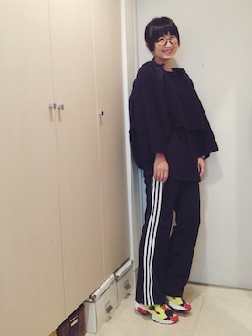 「ジャージーパンツ」｜「アイテム（腕時計）」を使った、ナオさん（レディース・162cm）の秋コーディネート