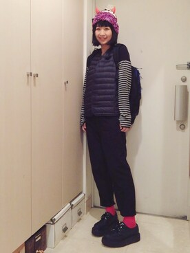 「RNA」｜「アイテム（スラックス）」を使った、ナオさん（レディース・162cm）の秋コーディネート