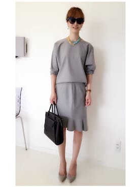 「オールグレー」｜「アイテム（パンプス）」を使った、kanaさん（レディース・161cm）の夏コーディネート