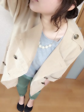 「nusy（ヌージー）のアイテム（ジャケット/アウター）」を使った、ゆっこさん（レディース・162cm）の春コーディネート