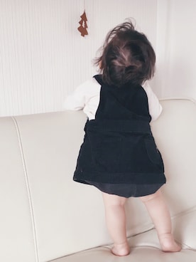「COMME CA ISM（コムサイズム）のアイテム（オールインワン・サロペット）」を使った、Ｒin ˖✦⋆さん（キッズ・70cm）の冬コーディネート